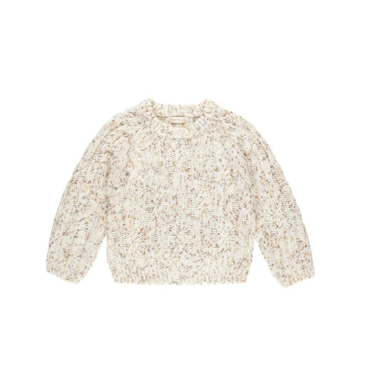 CABLE-KNIT SWEATER || NATURAL SPECKLE (all Sizes)