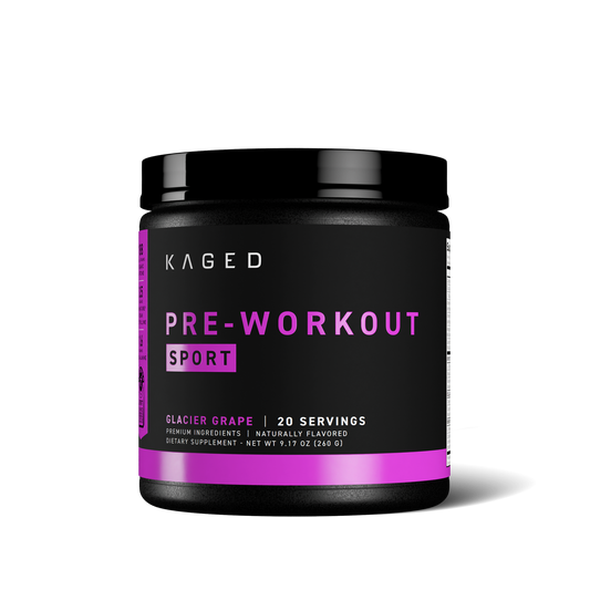 Kaged Athletic Sport Pre Workout Powder | Glacier Grape | Energy Supplement For Endurance | Cardio, Weightlifting Sports Drink | 20 Servings