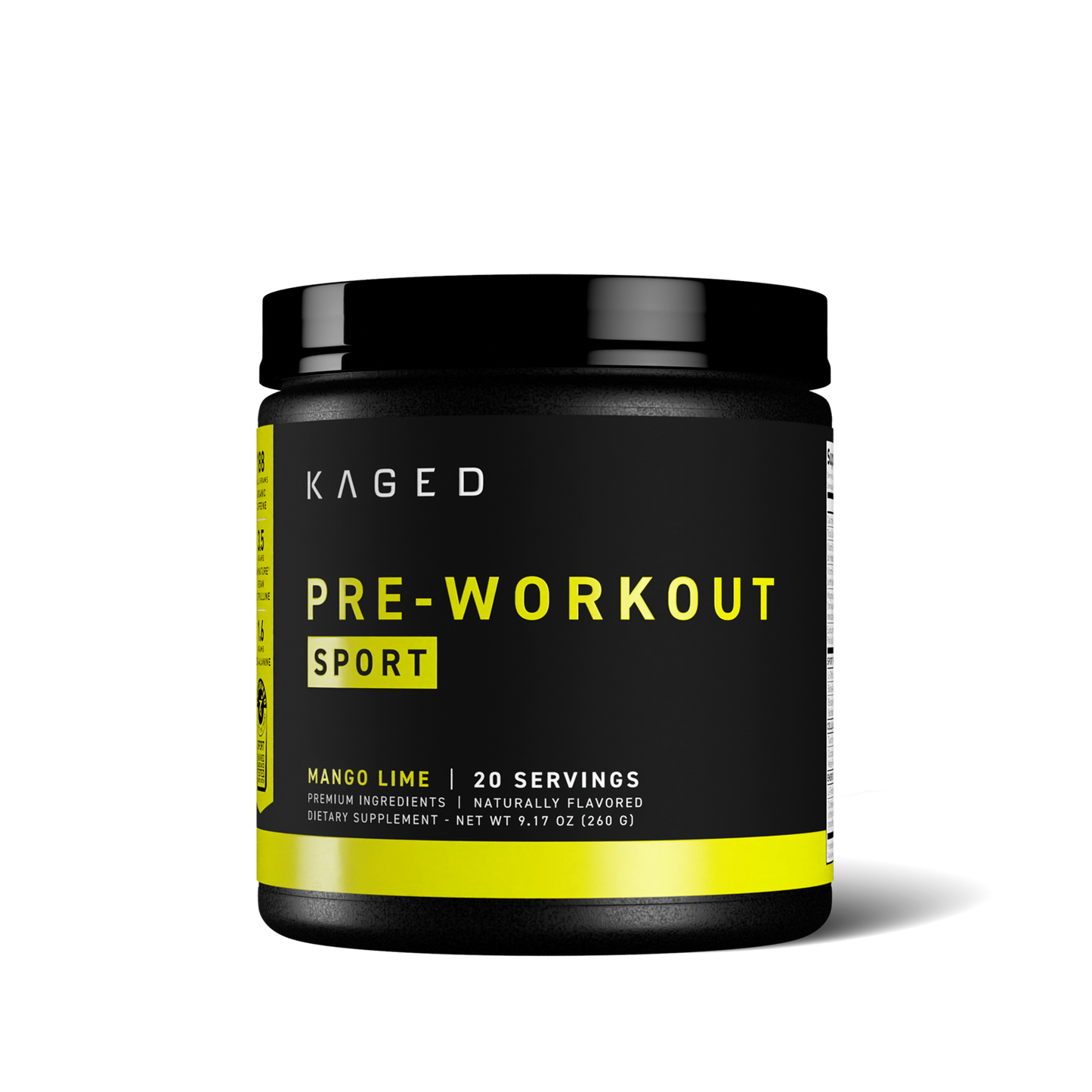 Kaged Athletic Sport Pre Workout Powder | Mango Lime | Energy Supplement For Endurance | Cardio, Weightlifting Sports Drink | 20 Servings