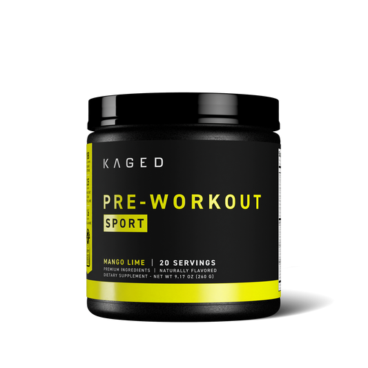 Kaged Athletic Sport Pre Workout Powder | Mango Lime | Energy Supplement For Endurance | Cardio, Weightlifting Sports Drink | 20 Servings