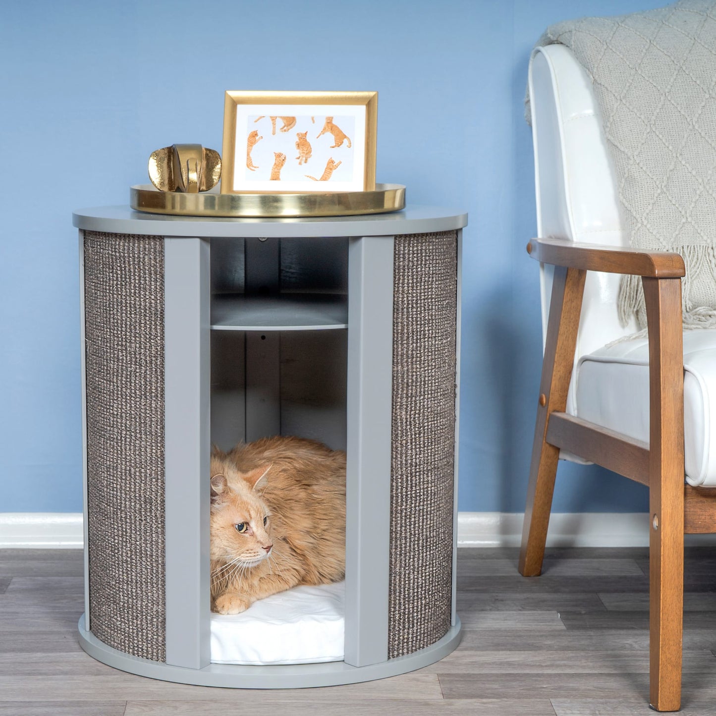 Purrrrfect End Table - Sisal Set - Smoke