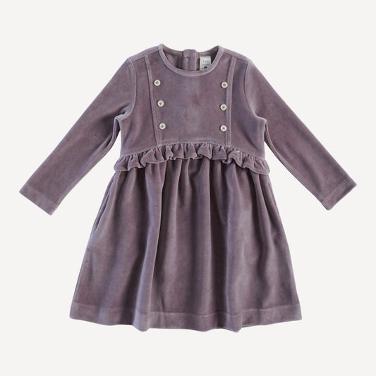 95% Modal 5% Spandex Knitted Baby Long Sleeve Button Yoke Dress (all Colors And All Sizes)