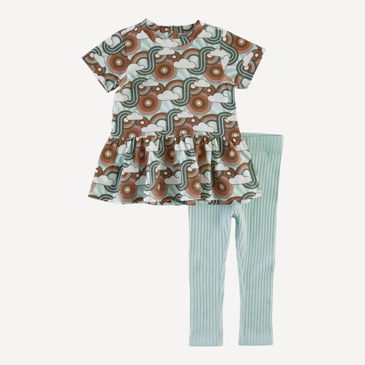 Short Sleeve Drop Waist Top And Legging Set -top/bottom (all Colors And All Sizes)