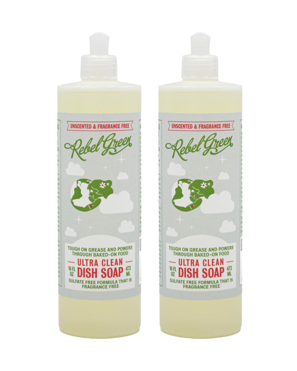 Rebel Green USDA Certified Organic Unscented Dish Soap 6 Packs