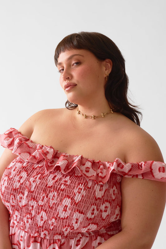 Claudia Dress - EXTENDED (Copper Dot) (3XL-6XL)