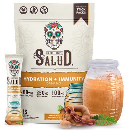 Salud Hydration+Immunity Drink Mix(Flavor: Strawberry)(15 Servings) AND Hydration+Immunity Drink Mix (Flavor: Tamarindo)(15 Servings)(0.21 Oz. Per Serving)