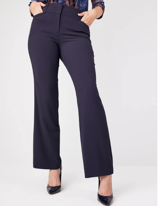 Roz & Ali Secret Agent Trouser With Cateye Pockets And Zipper, Short Length Plus - BLACK (16WS, 18WS, 20WS) - PLUS (NAVY, BLACK) (14W, 16W, 18W, 20W)