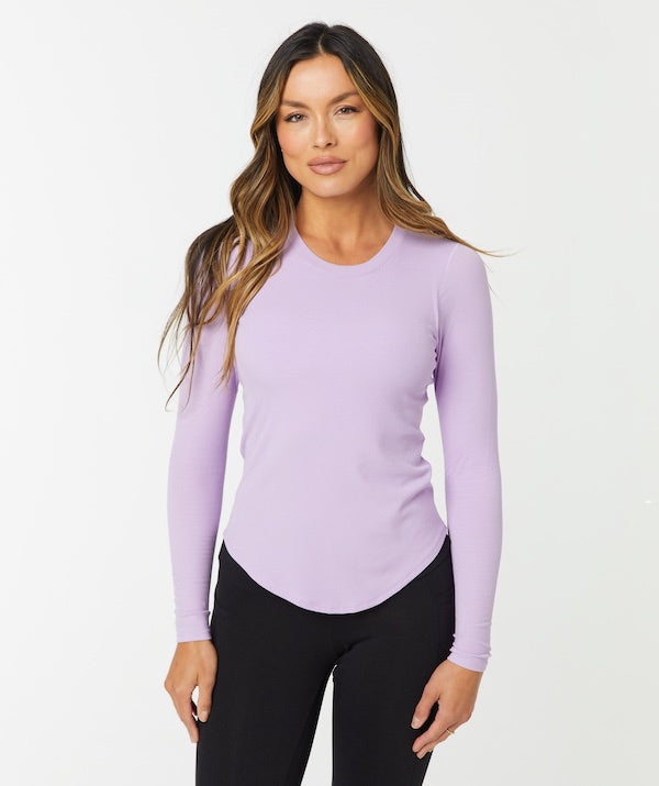 Aspen Winter Weight Long Sleeve Crew Top (Color: Navy) (All Sizes)