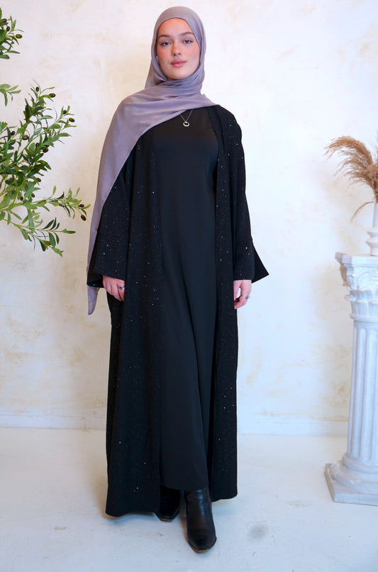 Sparkle Open Front Abaya (all Sizes)(all Colors)