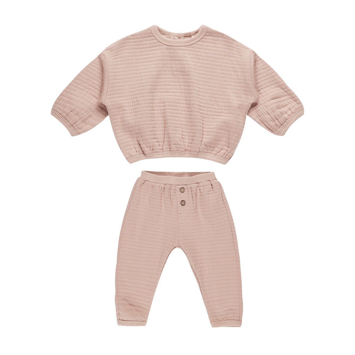 TEXTURED SWEAT SET || BLUSH (all Sizes)