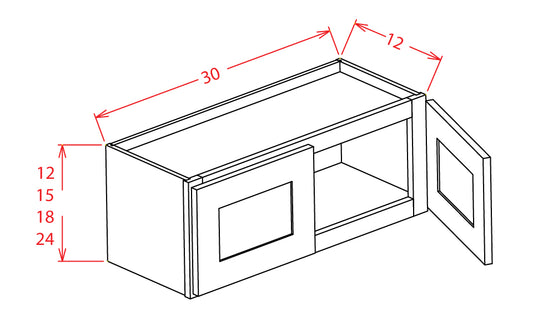 Wall Cabinet - 30"W x 12"H x 12"D - 2D