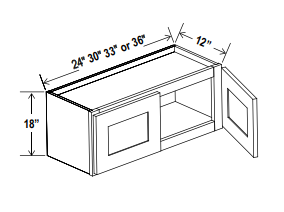 Wall Cabinet - 30"W x 36"H x 12"D - 2D -2S