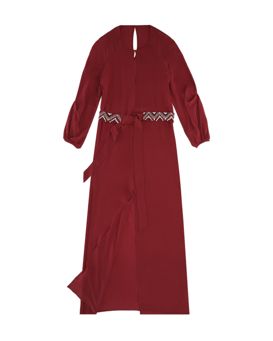 Fortela Silk Crepe Wgilberte Dress (Black, Ruby)(All Sizes)