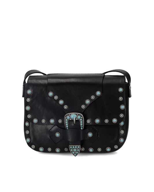 Fortela Leather Bag With Turquoise (Whisky, Black)(All Sizes) AND Fortela Herringbone Wool Jacket - Green (All Sizes)