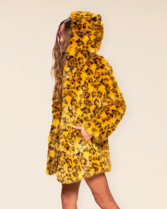 Classic Faux Fur Coat | Yellow Cheetah (all Sizes) (Women)