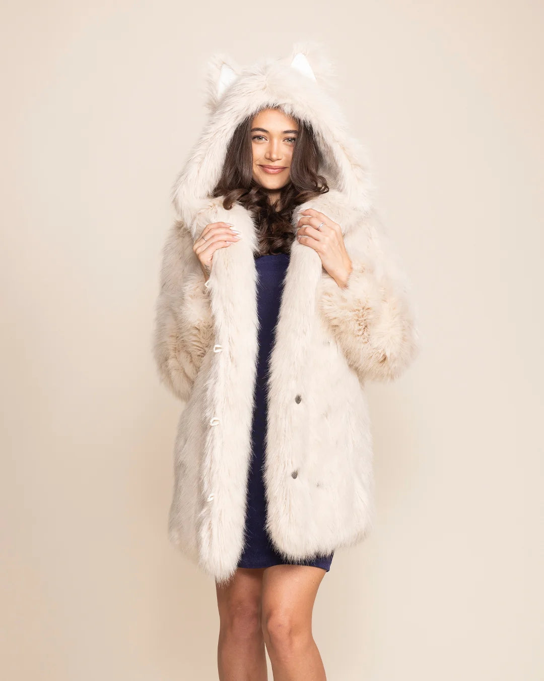 Classic White Faux Fur Coat | Ivory Wolf (all Sizes)