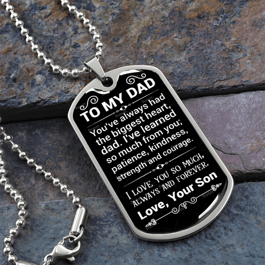 Dog Tag Pendant Graphic (Gold Plated Stainless)(all Sizes)