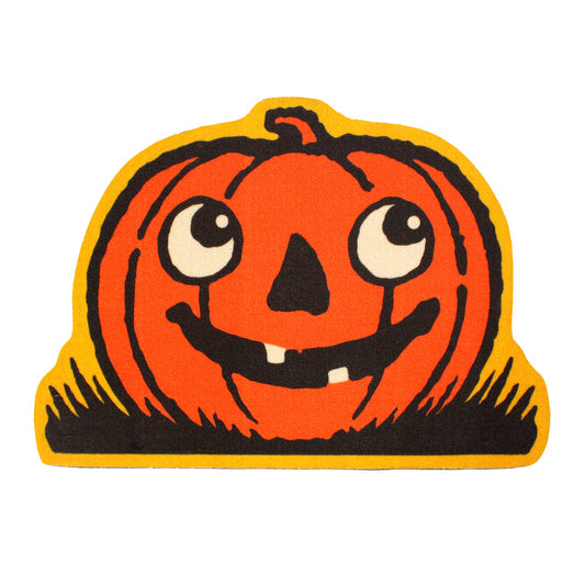 Beistle Jack O' Lantern Rug, AND Beistle Devil Patch Pom Beanie AND Beistle Scratch Cat Pom Beanie