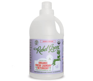 Rebel Green Laundry Detergent 4 Packs 64oz (Pink Lilac,  USDA Certified Organic Citrus Mint)