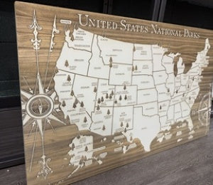 Medium Wood Maps  Englewood, Florida (Papier Blanc), Englewood, Florida (Seaglass), Charlotte Harbor, Florida (Papier Blanc), Charlotte Harbor, Florida (Seaglass), Mississippi Isolated (Papier Blanc), Long Beach Island, New Jersey (Papier Blanc), Rubicon