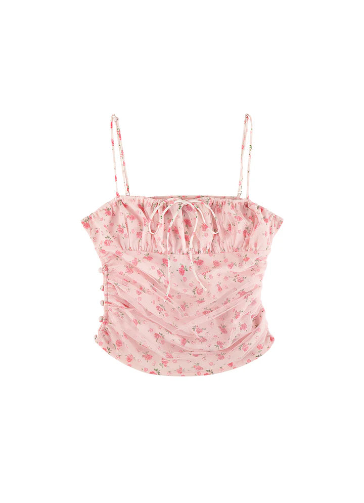 Sofia Top Off-White/Pink Ditsy Floral (all Sizes)